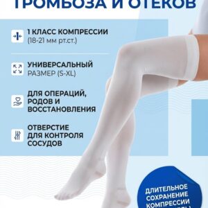 Широкая силиконовая резинка для фиксации госпитальных чулок на бедре